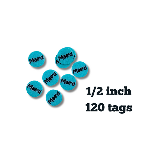 1/2 inch round tags - 120 tags