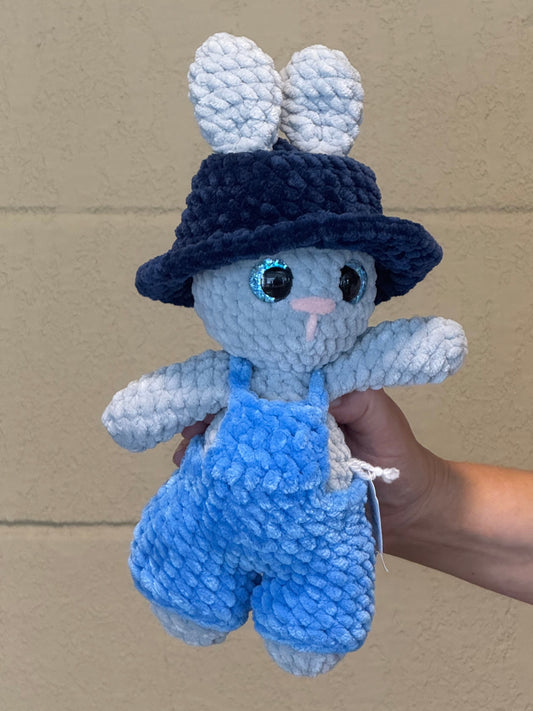 Bunny in Overalls and Blue Hat