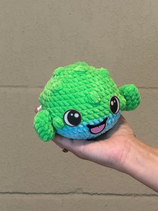 Puffer Fish Green and Blue