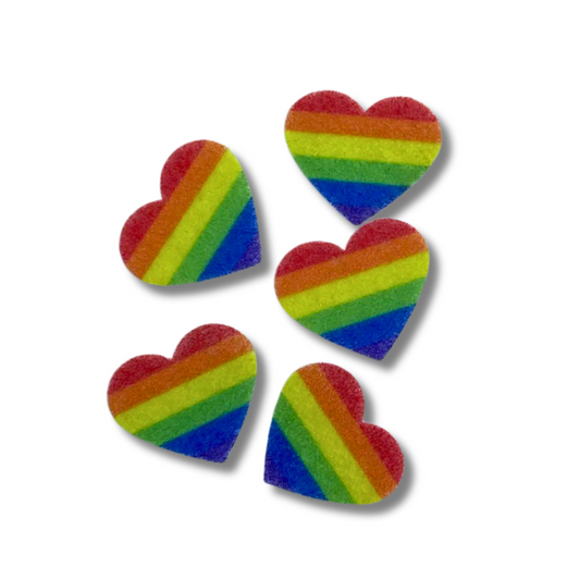 Rainbow Heart Patches - 15 patches